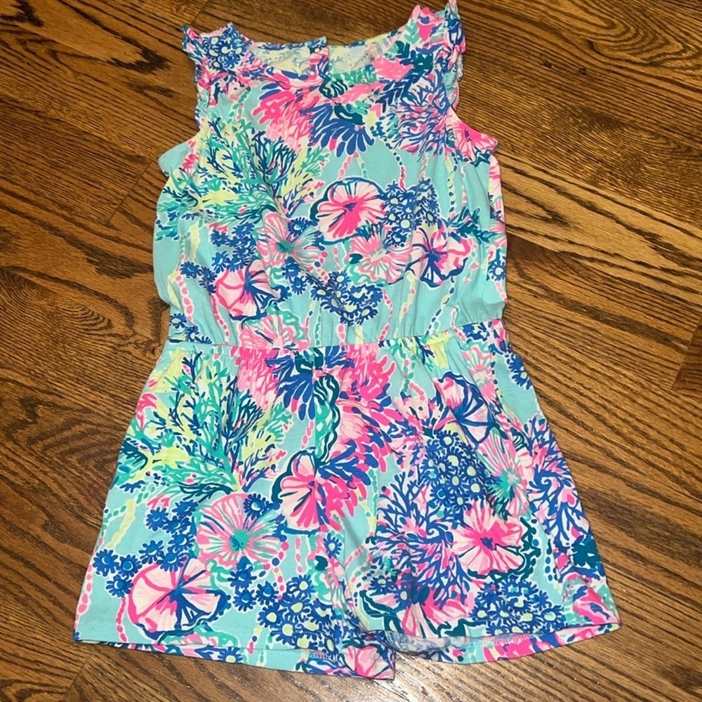 Lilly Pulitzer mini Patsi Beach You To It Romper size Large (8-10) EUC